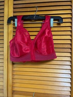 Playtex Red Lace-Panel Soft-Cup Support Bra